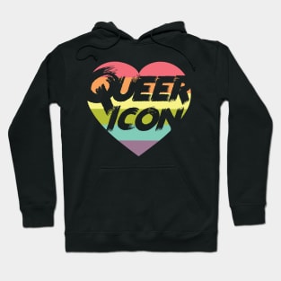 Queer Icon Rainbow Heart Hoodie